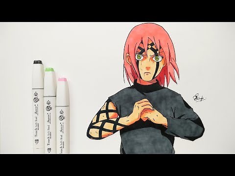How To Draw Sakura - Step By Step (Tutorial) - NARUTO SHIPPUDEN
