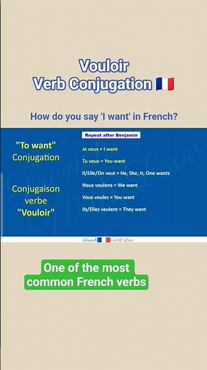 How to Say “I Want” in French 🤔 🇫🇷 Vouloir French Verb Conjugation (Je veux, tu veux)