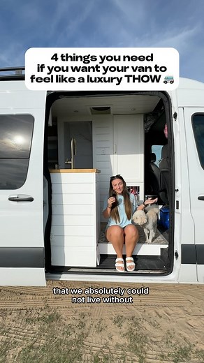 ✨ vanlife luxuries ✨ do you need these things to live in a van? NO. but do they make your life easier? arguably, yes. what’s your vanlife must have? #vanlifecommunity #sprintervanlife #vanlifeproject #vandwelling #dometic #compostingtoilet | KeithxHannah Rose