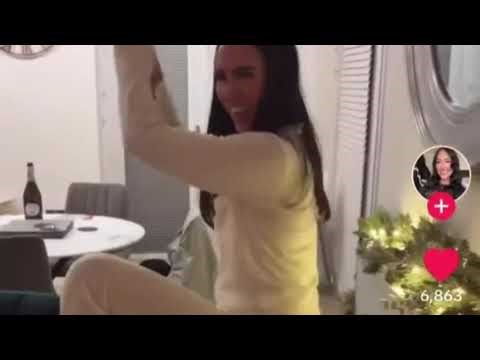 Tanned brunette twerking