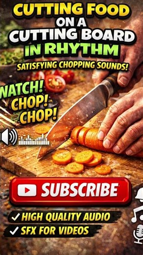 Cutting Food on a Cutting Board Sound Effect | Rhythmic Chopping SFX