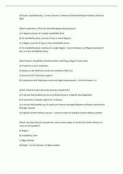 AWS Cloud Practitioner Exam Study Guide Questions with Correct Answers838