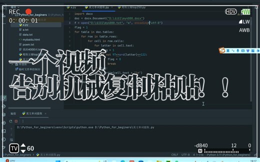 Python提取海量word单词