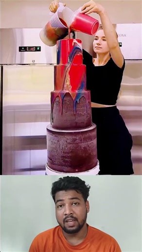 Amazing Girl Creates a Beautiful Giant Colorful Cake 🎂✨