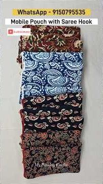 WhatsApp - 9150795535 Sale 👉 Double Pocket Mobile Pouch with Saree Hook | Handmade Cell phone pouch