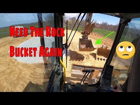 Digging a basement in some hard ground with the 140 and 850 get the rock bucket 😬