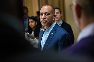 House Democratic Leader Speaks to Press on Capitol Steps