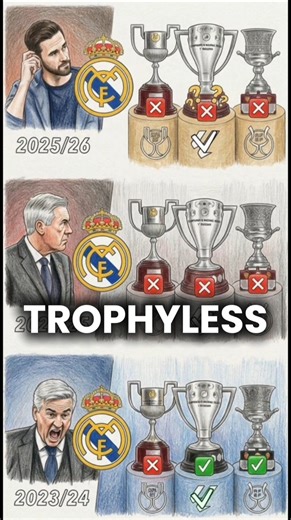‎No Major Trophies For Two Straight Seasons, Are Real Madrid Going Back 20 Years 🤯 #soccershorts