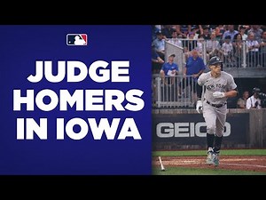 Aaron Judge GOES THE DISTANCE for a 3-run homer at MLB at Field of Dreams! (Into the cornfield!)