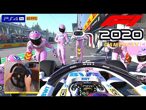 F1 2020 PS4 gameplay - BWT Racing Point F1 Italy Grand Prix (w/steering wheel) | Thrustmaster T300