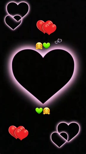 Colorful Animated Hearts on Black Background
