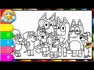 BLUEY Coloring Pages . Do you know How to color ALL CHARACTERS from Bluey show Family and Friends