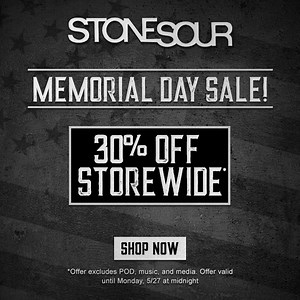 32K views · 95 reactions | Take 30% off storewide throughout the long weekend! Shop now: store.stonesour.com | Stone Sour | Facebook