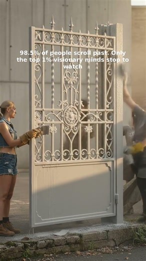 Timelapse of Corroded Metal Gate Restoration: From Rust to Shine