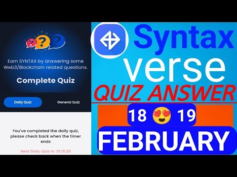 Syntax verse daily quiz answer | 18-19 February