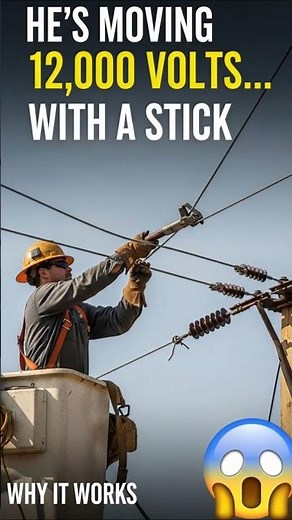 How Linemen Move LIVE Power Lines (Insane Equipment) #shortsfeed
