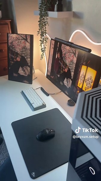 My PC setup ft. Tyler & Tomioka ❤️‍🔥 #pcsetup #desksetup #gamingsetup #aestheticsetup #techtok #whitesetup #gameroom #setupinspo #creatorsearchinsights