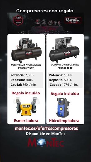 6 compresores CEVIK PRO con regalo fijo | MonTec
