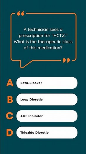 HCTZ: Drug Class Quiz PTCB Study #Diuretics #Hypertension #PTCB #StudyHard www.ptcbprepguide.com