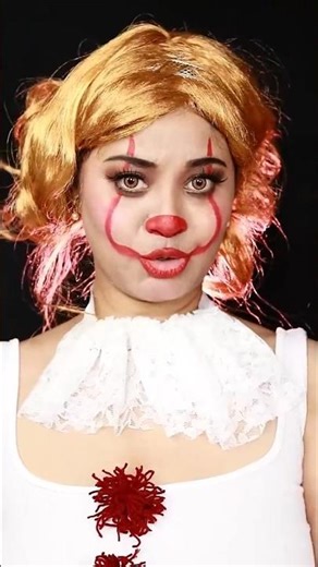 Me turned into Female Pennywise 🤡🎈 #makeup #cosplay #pennywise #shortsfeed #foryourpage