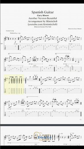 Spanish Guitar (Gary Moore) - Another Beautiful Tab - Arrangement by Mimitch18