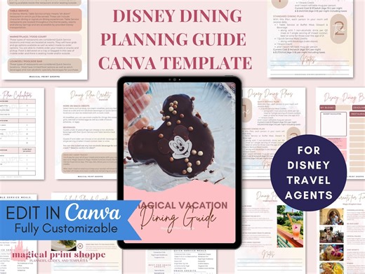 Complete WDW Dining Plan Travel Agent Canva Template | WDW Dining Guide & Dining Plan Overview | Editable Client Resource - Etsy