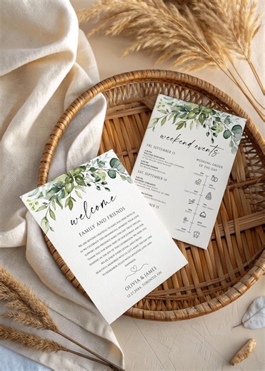 Greenery Wedding Program Template, Order of Service, Eucalyptus Wedding Program, Wedding Ceremony Template, Double-sided, WP11 - Etsy