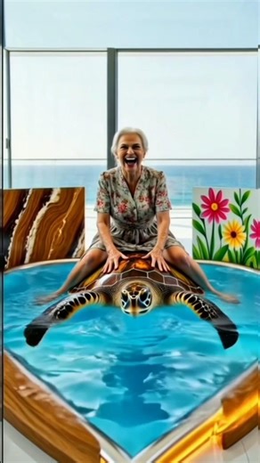 Luxury Room Epoxy Design Giant Turtle Surprise 🐢💙 #turtleshell #woodturtle #turtley #turtlelover