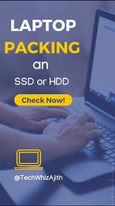 SSD or HDD: Identify Your Laptop's Storage NOW! #shortsfeed #techtips #computertipsandtricks #SSDorHDD #LaptopStorage #TechTips #Hardware #PCUpgrades #TechExplained #DataStorage #SolidStateDrive #HardDiskDrive #KnowYourPC #shortsfeed #shortsvideo #computertipsandtricks #youtubeshorts #todayshorts | Tech Whiz Ajith