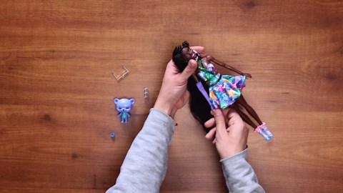 Barbie Extra Fancy Fashion Doll & Accessories Dressed in a Teddy-Print Gown with Sheer Train, Plus Teddy Bear Pet