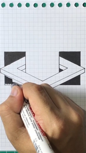 Drawing a 3D geometric shape illusion ‎#3Dart #drawingtutorial #artshorts #3Ddrawing #learnart