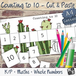 COUNTING TO 10 Cut and Paste Number Chart Worksheets