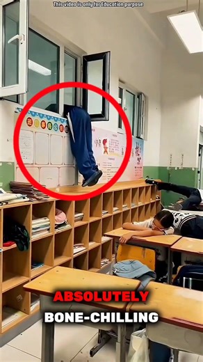 child tried to escape through the window 😲