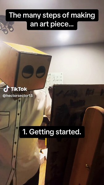 If you dont get to this when youre making art, youre not a normal artist… and you scare me. #fyp #foryou #foryoupage #art #artist #artwork #artstuff #artsy #box #boxhead #boxart #cardboard #cardboardart #office #theoffice #theofficememe