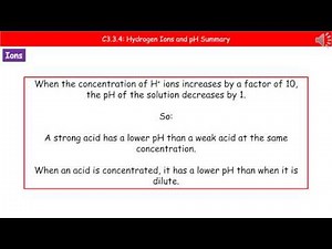 OCR Gateway A C3.3.4 Hydrogen Ions and pH Summary Higher Tier