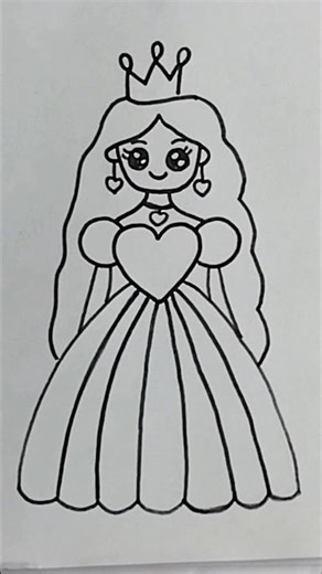 How to Draw a Princess For Kids❤️ #shorts #ytshorts #trending #drawing #youtubeshorts #art #princess