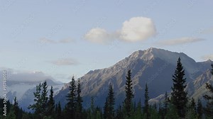 Time lapse of sunset and clouds on the Wrangell Mountains from McCarthy in Wrangell - Saint Elias National Park, Alaska.