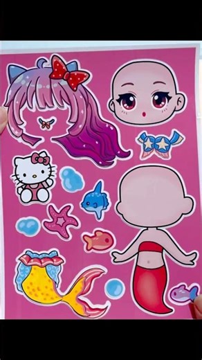 Sticker book 📕 sanrio hello kitty mermaid 🌟 #asmr #diy #sticker #hellokitty #sanrio #stickerbook