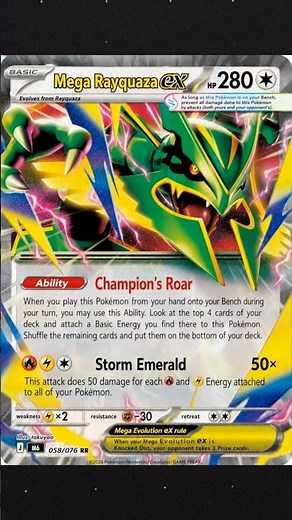 MEGA RAYQUAZA ex IS INSANE 🤯🔥 NEW Mega Reveal #pokemon