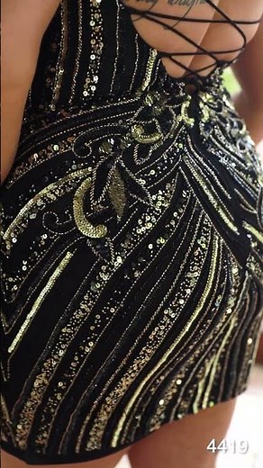 Sequin Short Bodycon Hoco Dress: Primavera 4419 Plus-Size Mini Beaded Hoco Dress: Primavera 14093