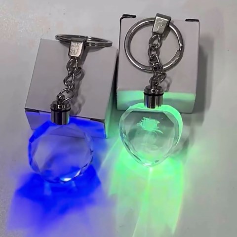 Crystal LED Keychain | Light up Crystal Keyring | Glowing Pendant Charm | Bag Charm Gift | Stainless Steel Keyring | Cute Keychain - Etsy