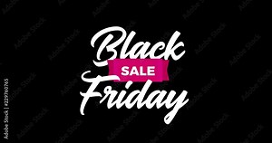 Black Friday Animation – Animated lettering for the best sale of the year on a transparent background in 4K. High quality impressive intro for good offers and discounts. Isolated, Apple ProRes 4444