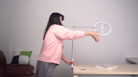 Ring Light with Overhead Phone Mount, 10" Selfie Light with Stand and Phone Holder for Video Recording, Desk Overhead Tripod for Content Creators, TikTok, YouTube, Zoom Meeting, Live Streaming