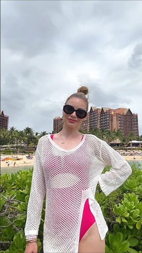 AI'MAGE Crochet Cover Up 🌴✨ | Elegant Long Sleeve Beachwear with Side Split!