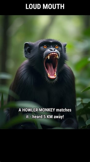 Howler monkeys hit 140 dB and can be heard 5 KM away 🐒📢 #shorts