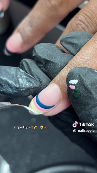 Striped Tips for Autumn Nails: Embrace Colorful Designs