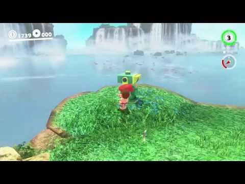 Cascade Kingdom - Moon 25: Sphynx Traveling to the Waterfall - Super Mario Odyssey