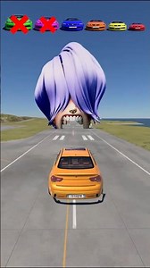 Big and Small Car vs Demon Boy-beamNG.Drive