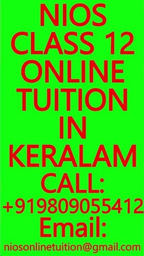 NIOS CLASS 12 ONLINE TUITION IN KERALAM- SECONDARY & SENIOR SECONDARY COURSES- MATHEMATICS, SCIENCE