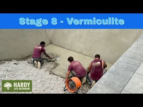 E42: Stage 8 Installing vermiculite to shape the pool and support the liner